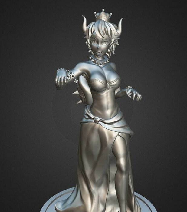 Bowsette Printable Miniature 3D STL Model — view 2