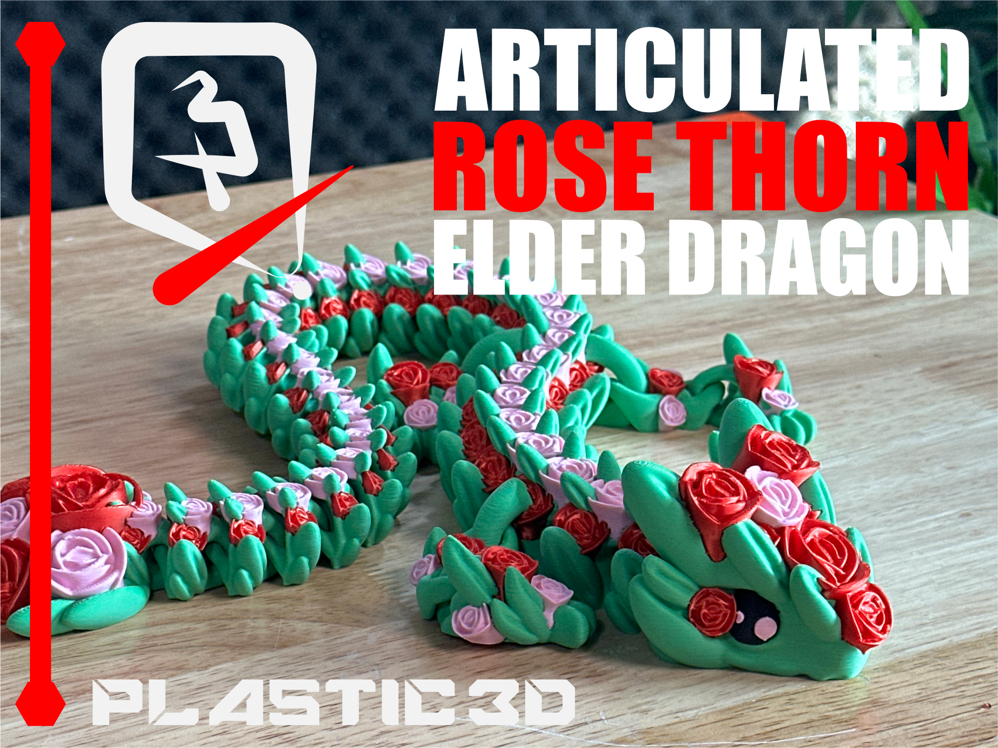 Elder Articulated Rose Dragon — The Flora Guardians 3D 3MF Model