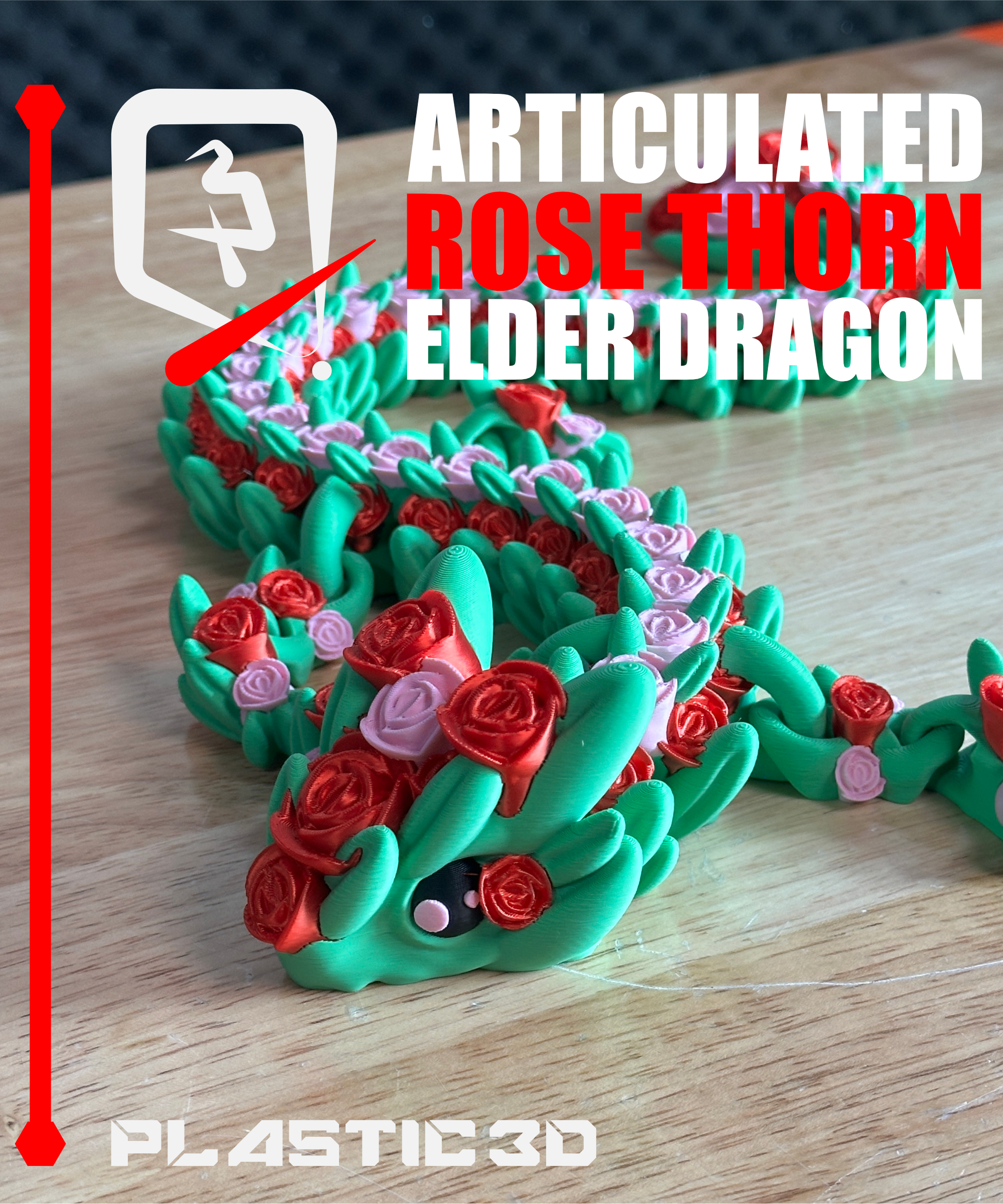 Elder Articulated Rose Dragon — The Flora Guardians 3D 3MF Model — view 2
