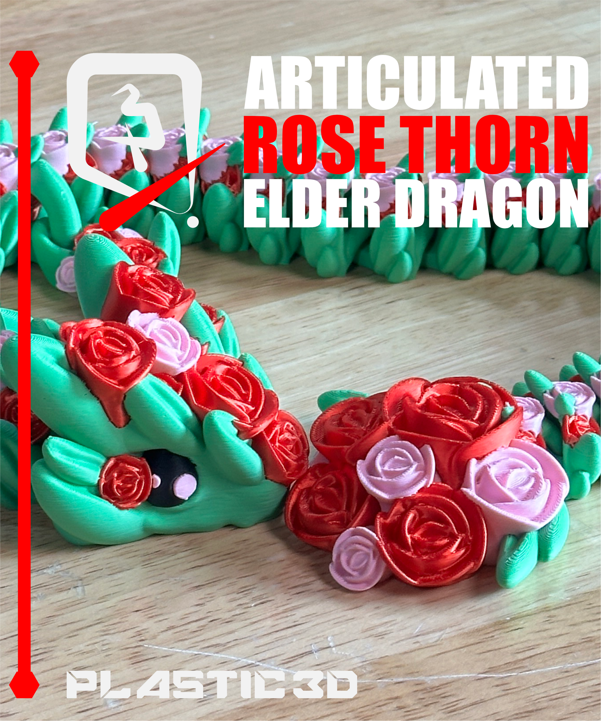 Elder Articulated Rose Dragon — The Flora Guardians 3D 3MF Model — view 5