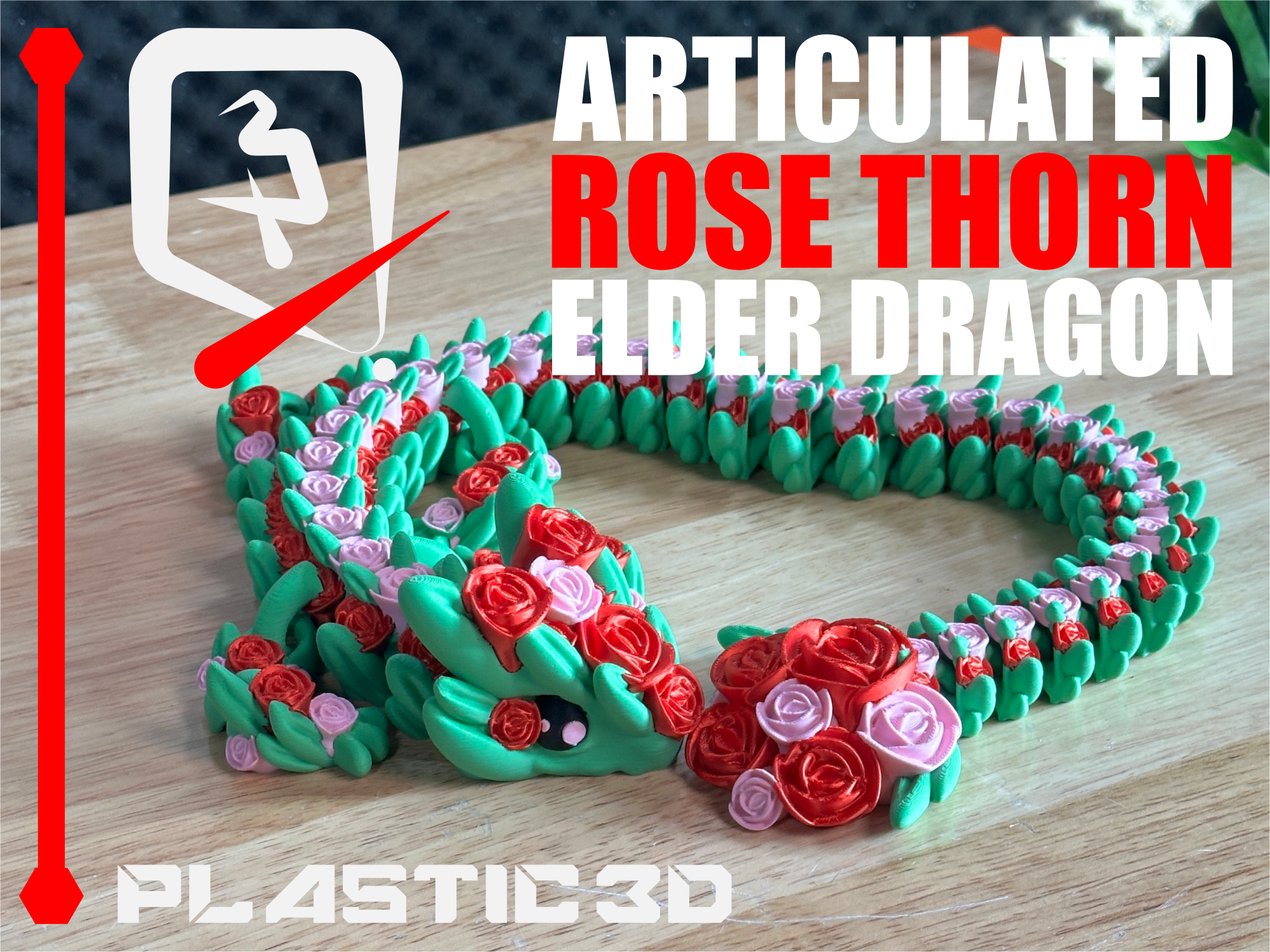 Elder Articulated Rose Dragon — The Flora Guardians 3D 3MF Model — view 7