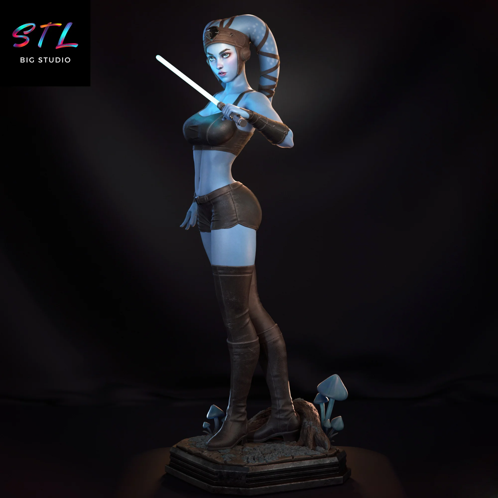 Aayla Secura STL | Star Wars | 3D Printable Figure Model — view 2