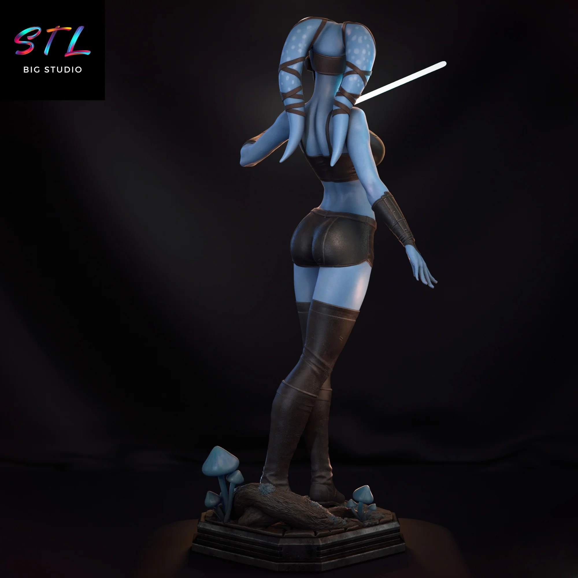 Aayla Secura STL | Star Wars | 3D Printable Figure Model — view 3