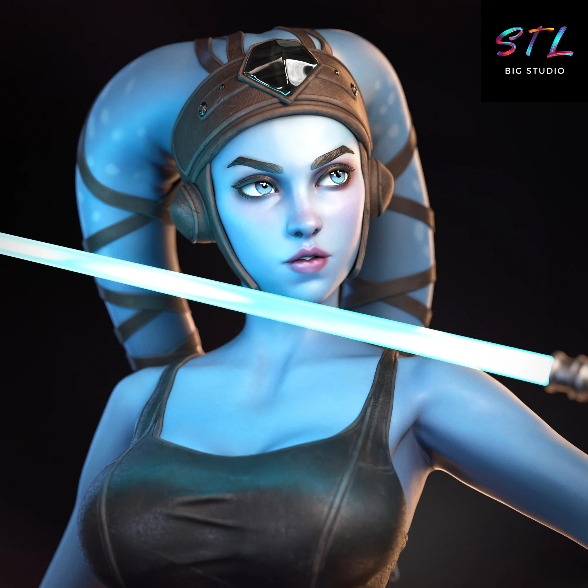 Aayla Secura STL | Star Wars | 3D Printable Figure Model — view 4