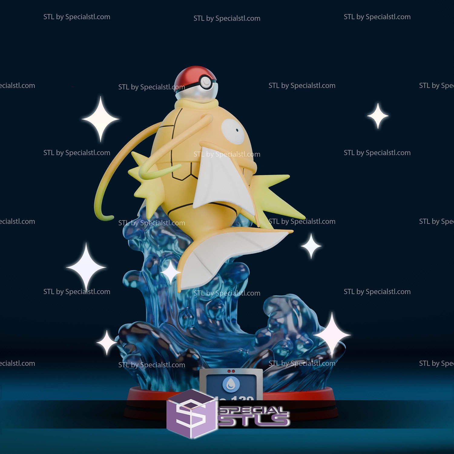 Magikarp Pokemon Diorama Sculptures 3D Printing STL Model — view 2