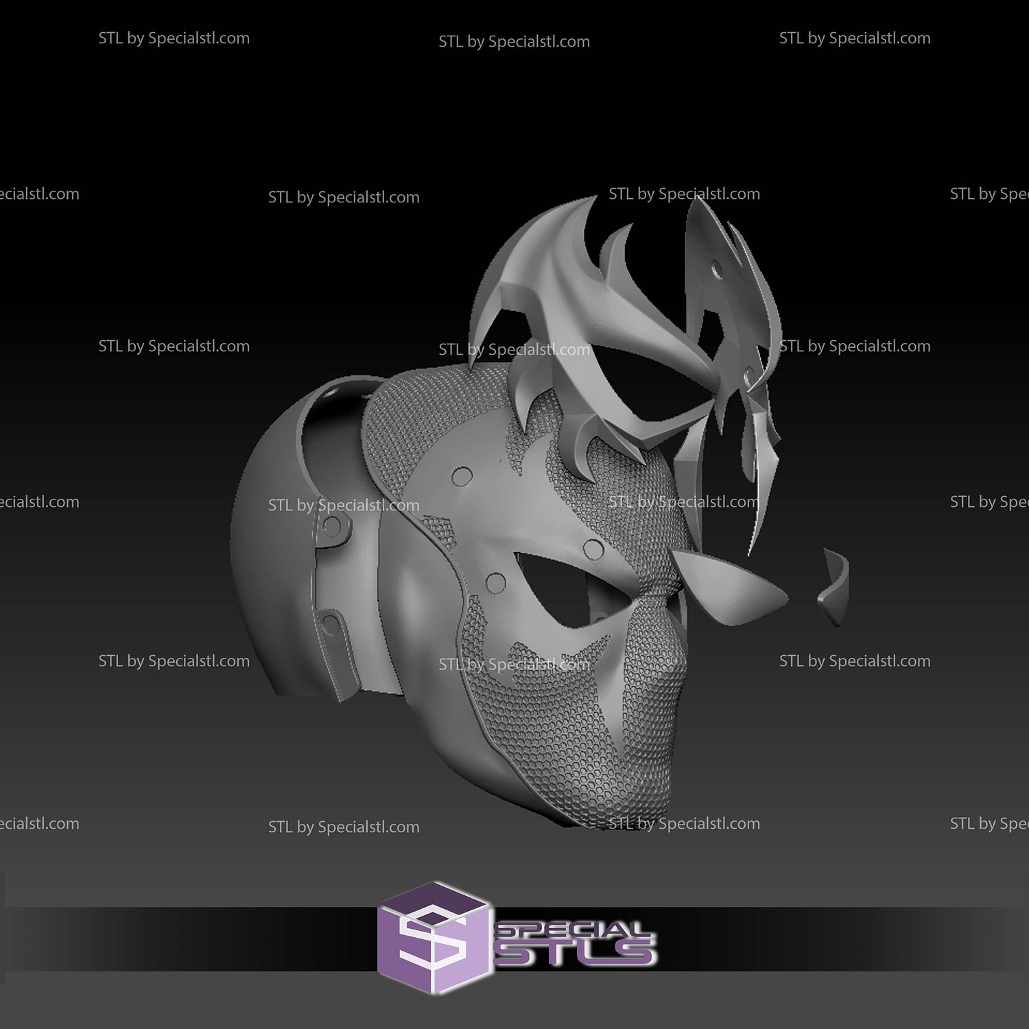 Cosplay STL Files Spiderman 2099 Helmet V2 3D Model — view 3
