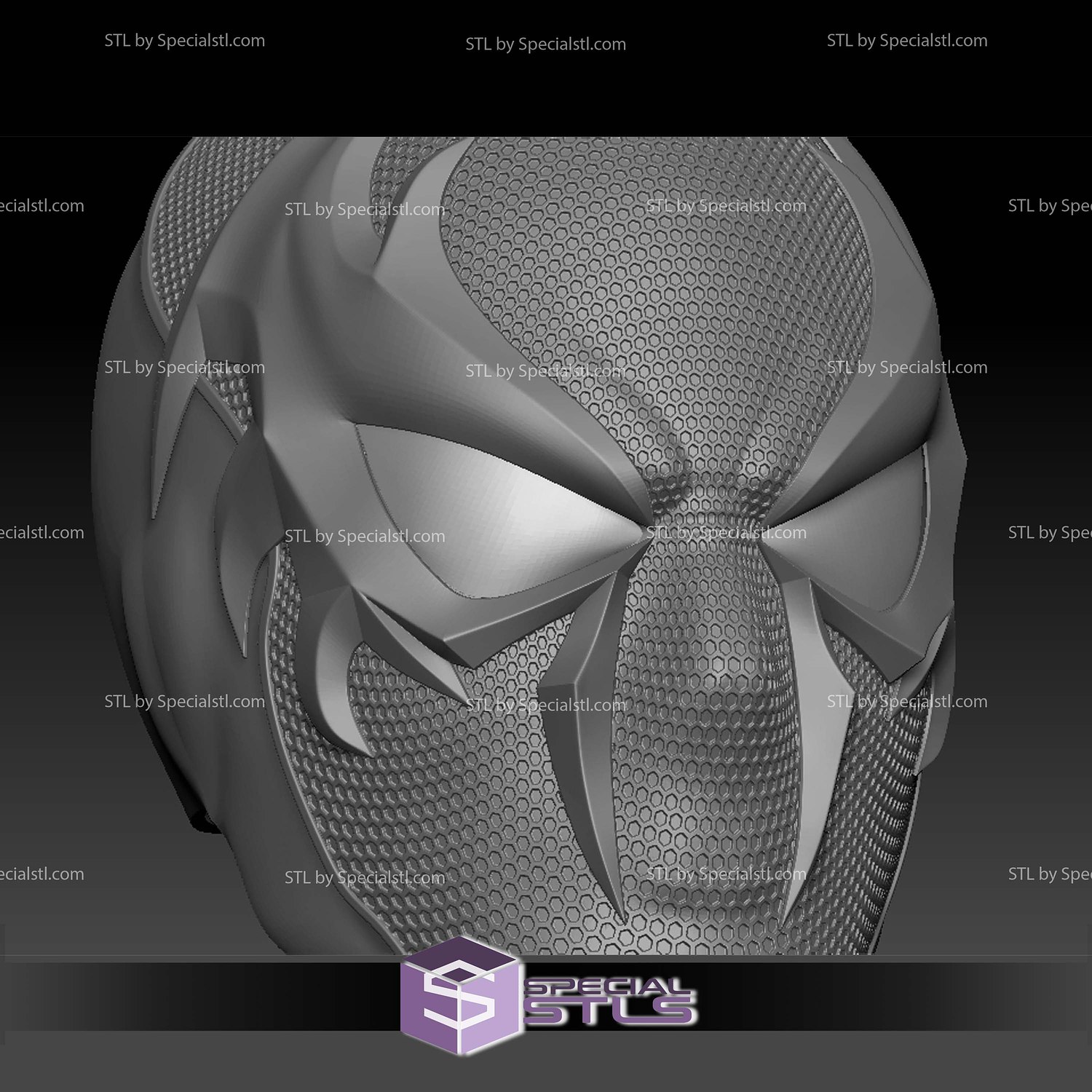 Cosplay STL Files Spiderman 2099 Helmet V2 3D Model — view 4