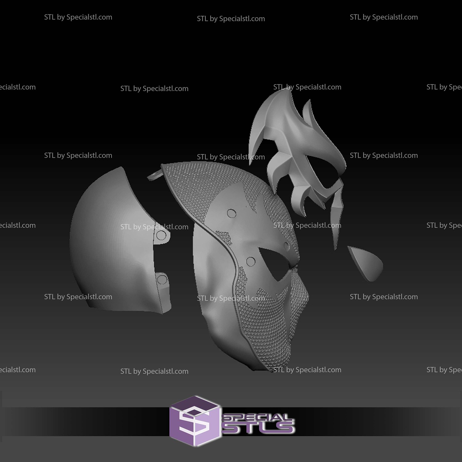 Cosplay STL Files Spiderman 2099 Helmet V2 3D Model — view 5