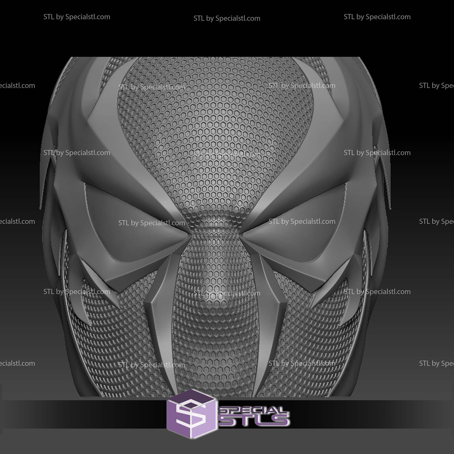 Cosplay STL Files Spiderman 2099 Helmet V2 3D Model — view 6