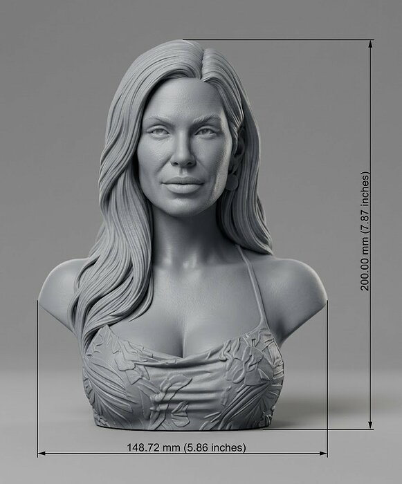 Kendra Lust bust 3D 3DM Model — view 2
