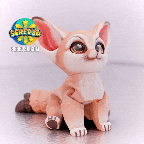 Fennec Fox - Desert Animal - Articulated Flexi Toy - No Supports 3D Print STL/3MF Model — view 2