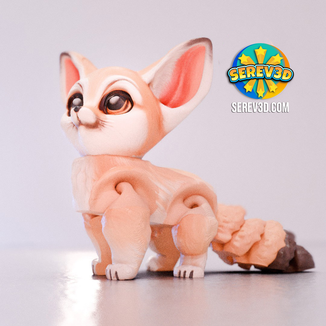 Fennec Fox - Desert Animal - Articulated Flexi Toy - No Supports 3D Print STL/3MF Model — view 4
