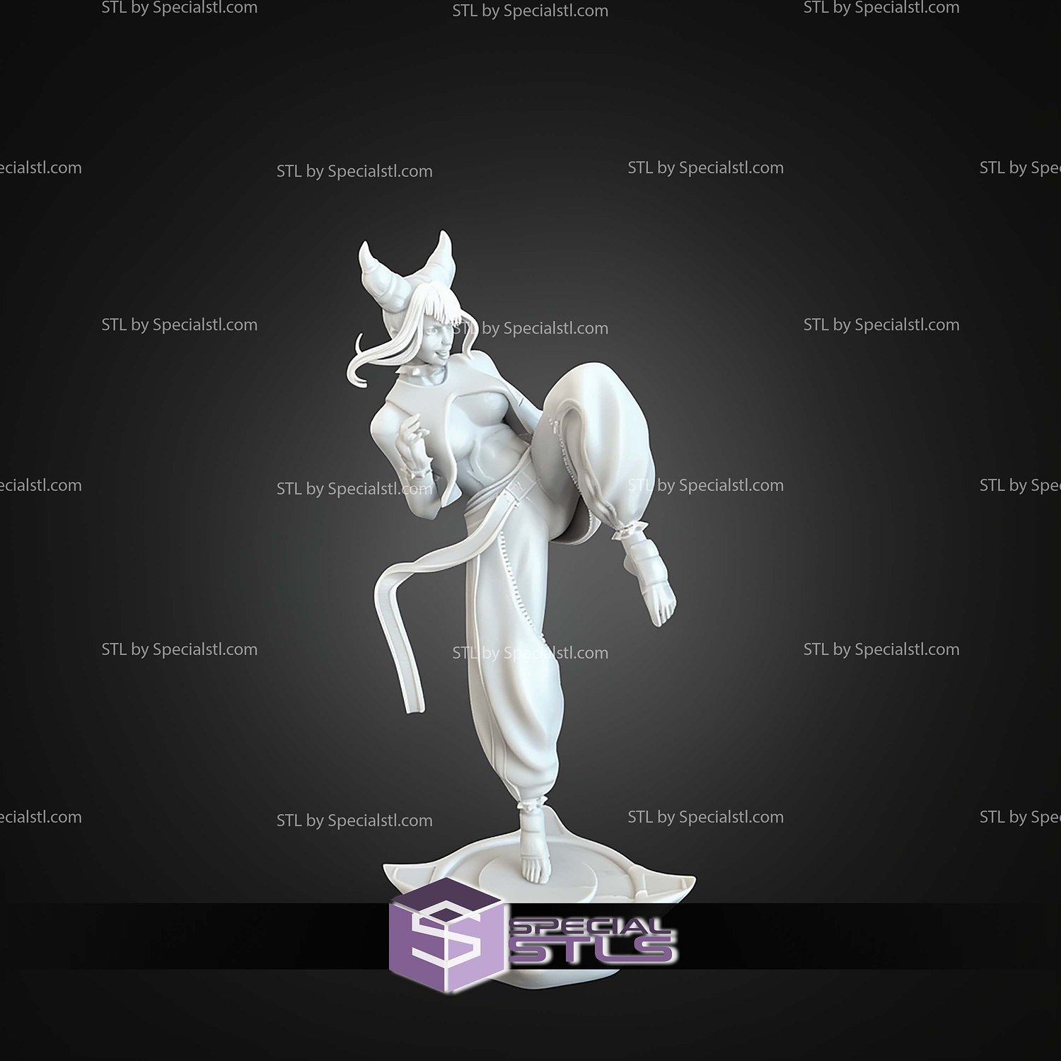Juri Han Street Fighter Kick STL Files 3D Model — view 2
