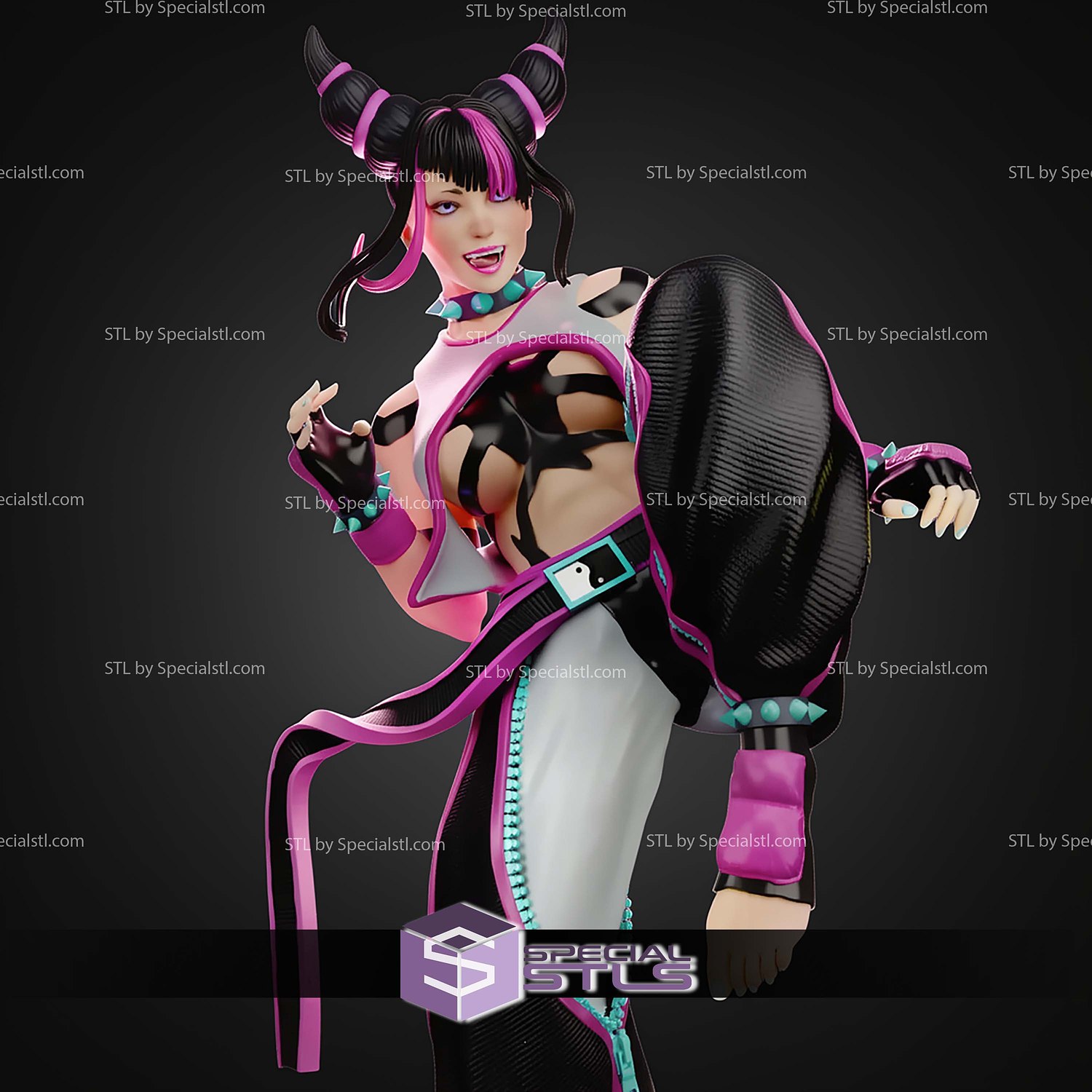 Juri Han Street Fighter Kick STL Files 3D Model — view 8