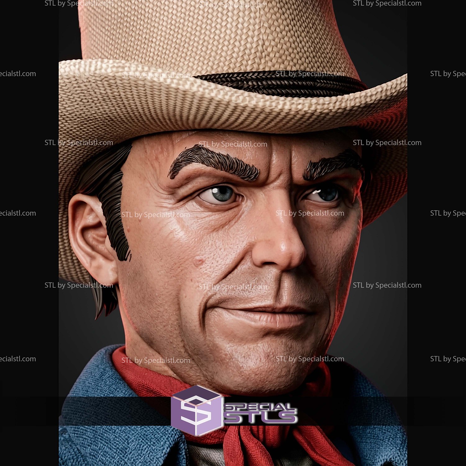 Alan Grant Portrait Bust 285mm STL Files 3D Model — view 5