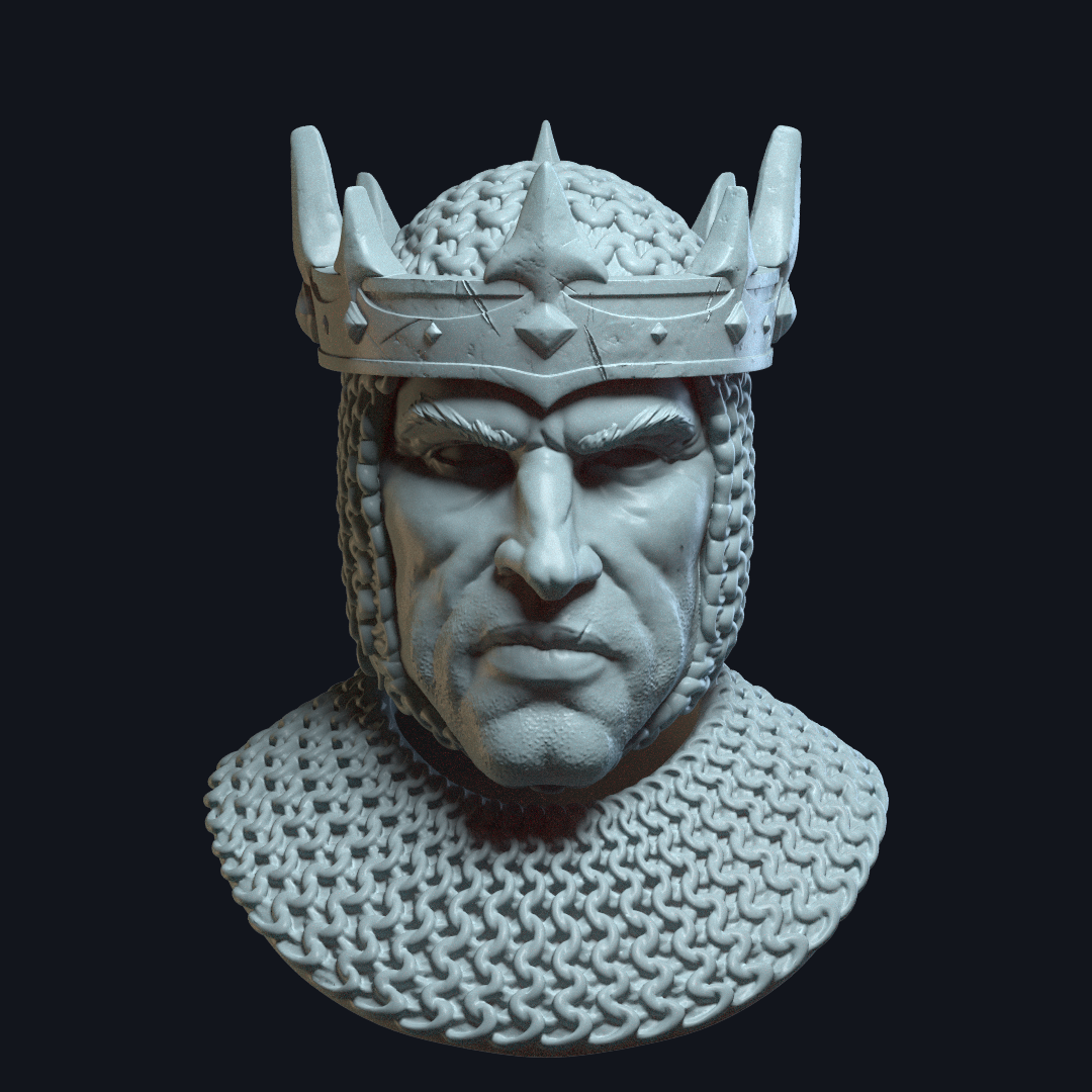 Palomino the Knight v3 (actiong figure head) 3D STL Model — view 2