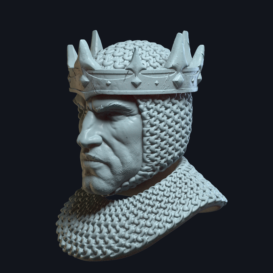 Palomino the Knight v3 (actiong figure head) 3D STL Model — view 3