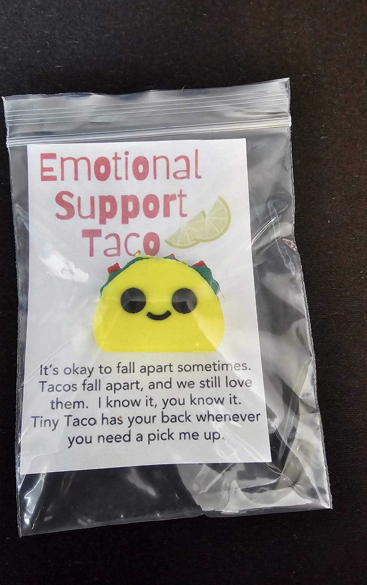 Emotional Support Taco- Encouragement Pocket Pet and Card 3D 3MF Model — view 3