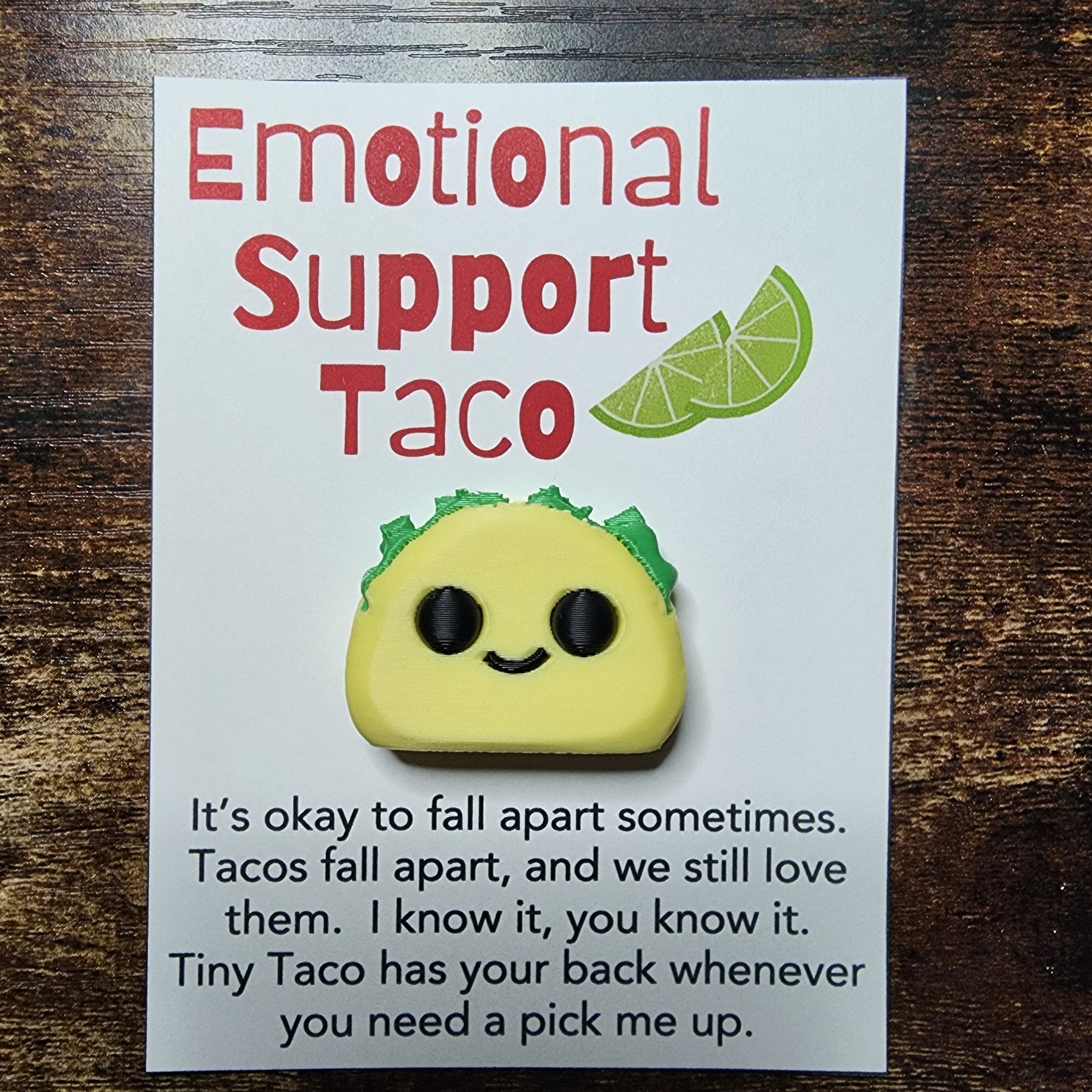 Emotional Support Taco- Encouragement Pocket Pet and Card 3D 3MF Model — view 8