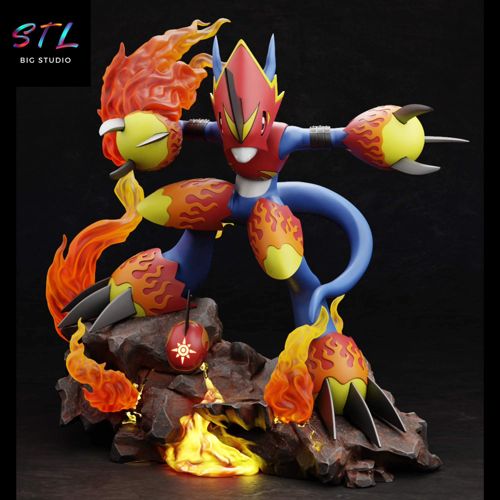Flamedramon STL | Digimon | Figure for 3D Printing Model — view 2