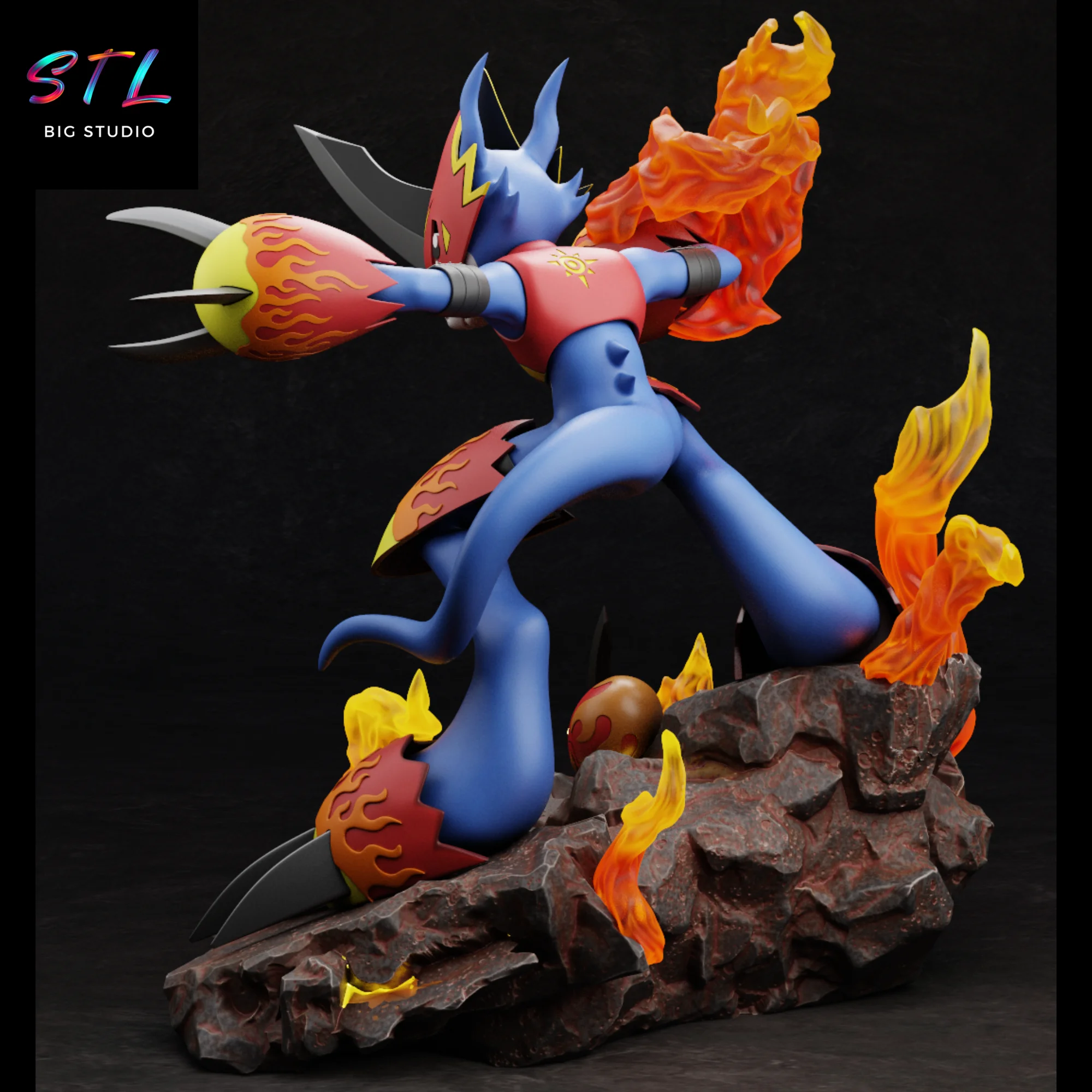 Flamedramon STL | Digimon | Figure for 3D Printing Model — view 4