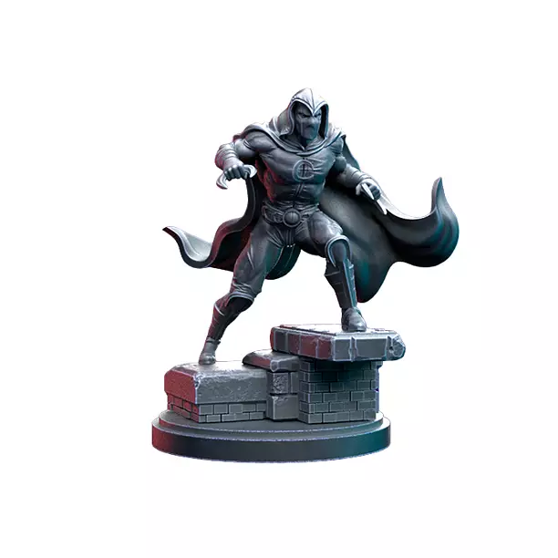 Crescent Lunartic On 35mm Base VIII - Heroic Scale Miniature 3D STL Model