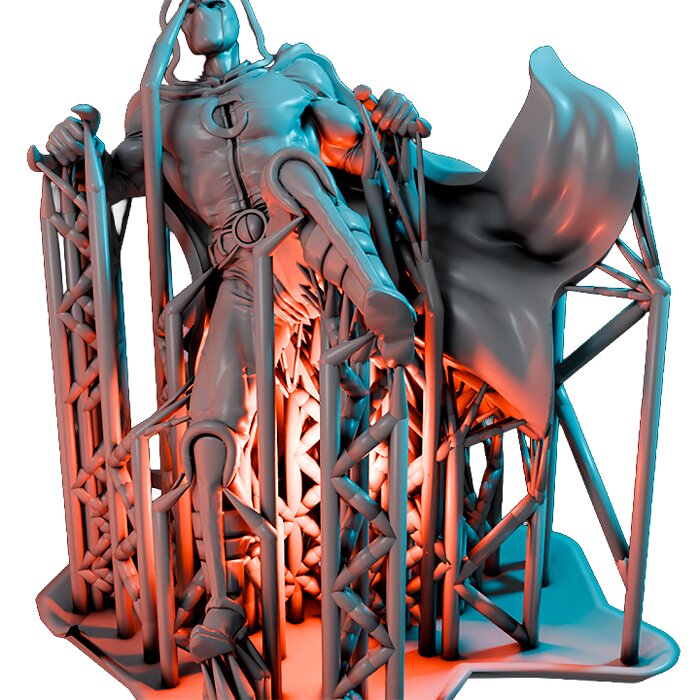 Crescent Lunartic On 35mm Base VIII - Heroic Scale Miniature 3D STL Model — view 3
