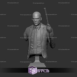 Agent 47 Hitman on Sofa Bust STL Files 3D Model