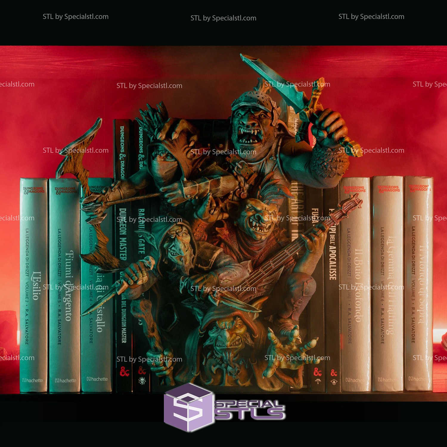 Book Nook Collection - Goblins Party Digital Sculpture 3D STL Model — view 3