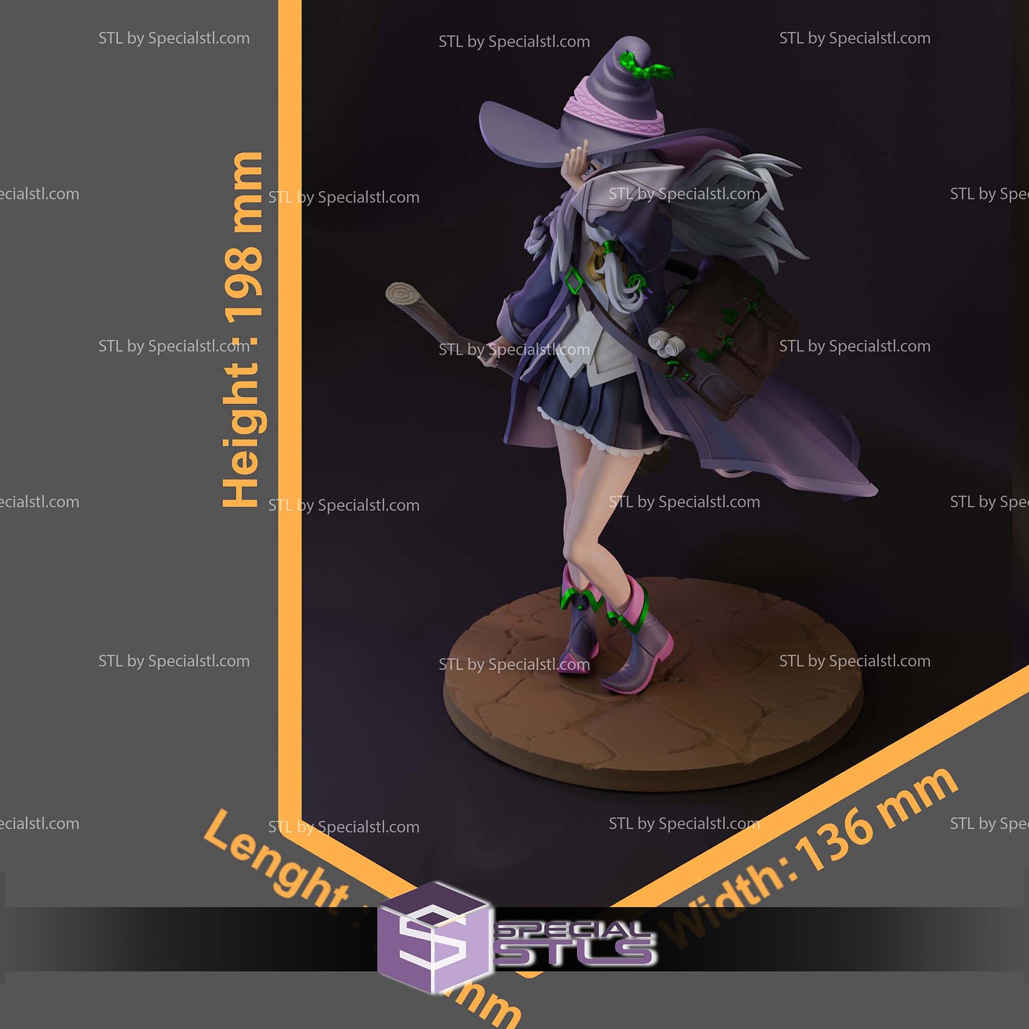 Elaina Wandering Witch 198mm STL Files 3D Model — view 2