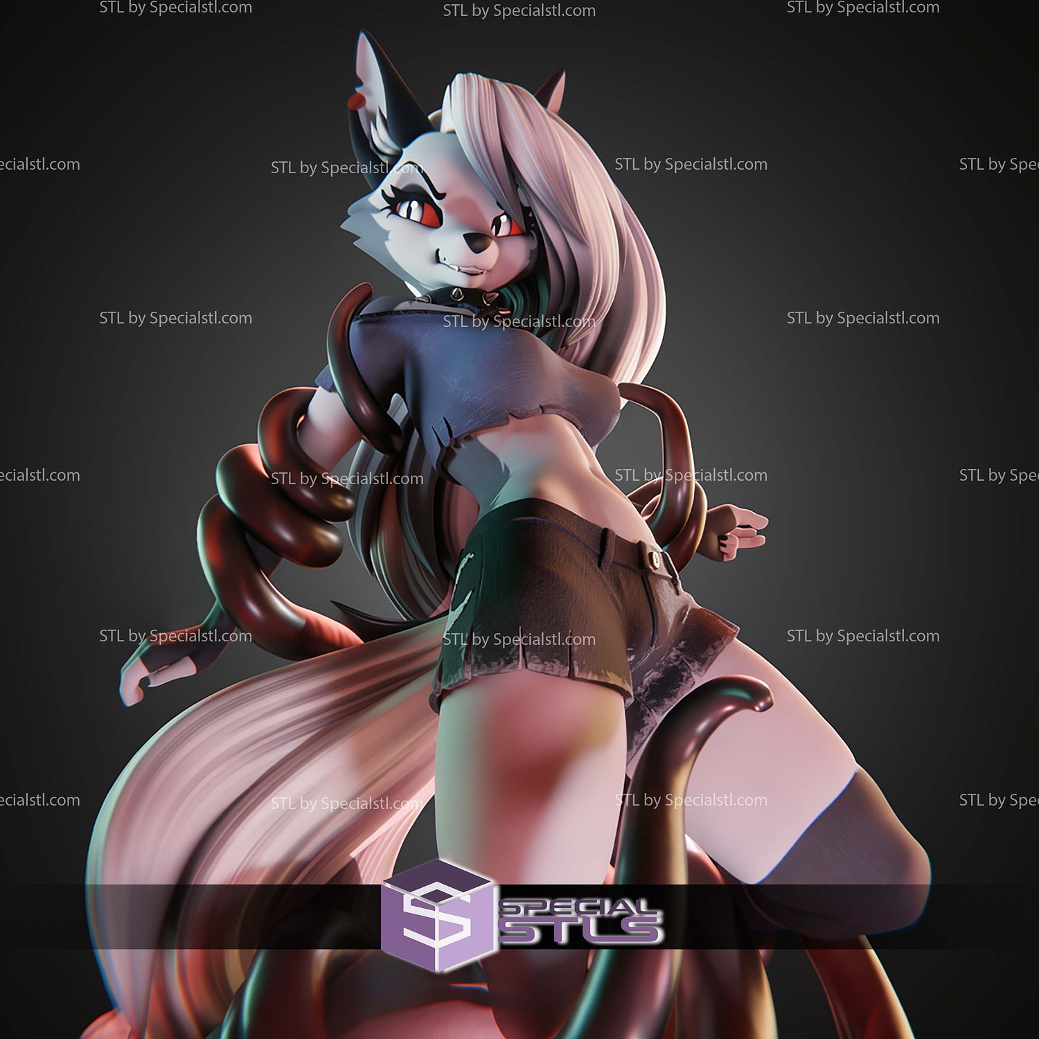 Loona and Tentacle Monster STL Files 3D Model — view 3