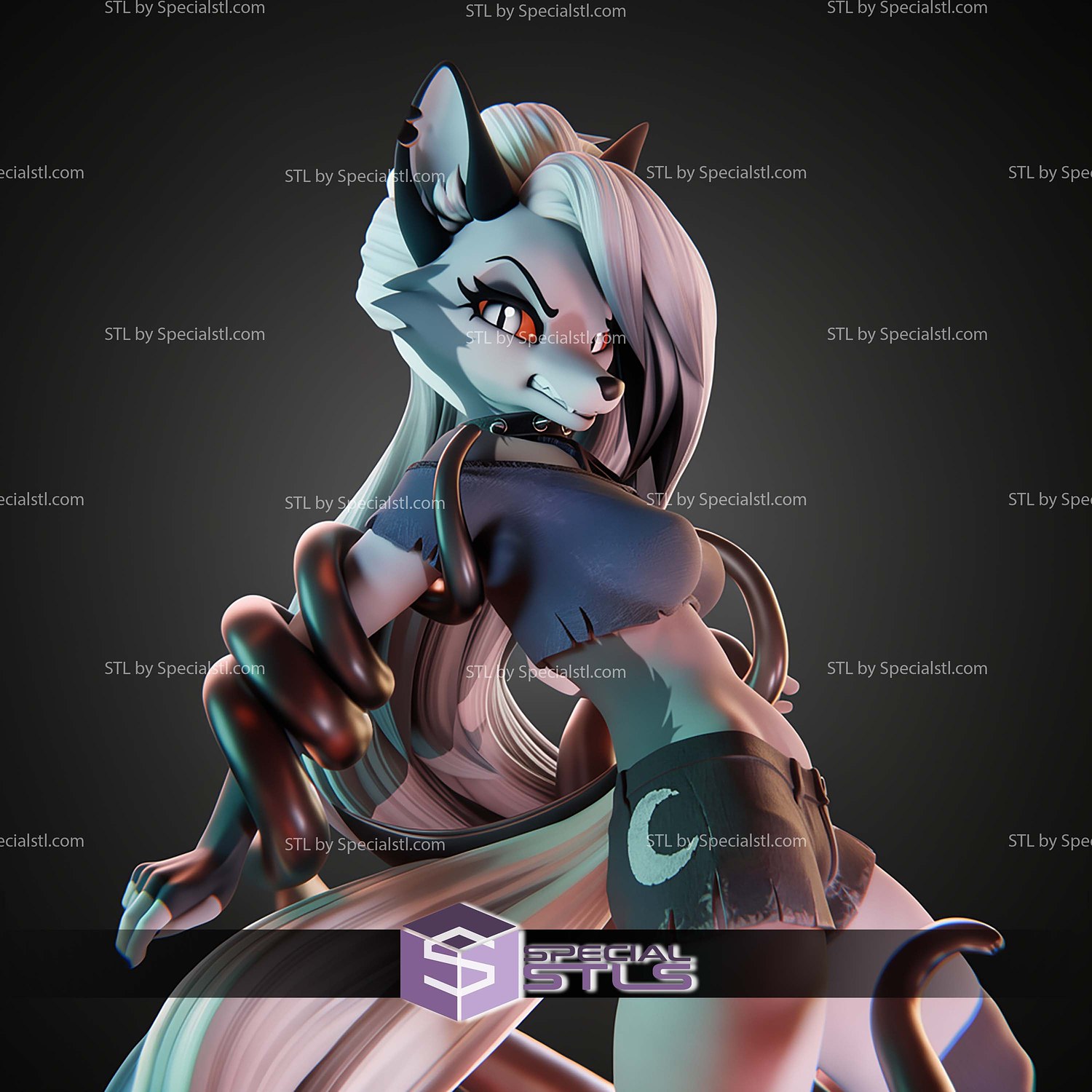 Loona and Tentacle Monster STL Files 3D Model — view 4