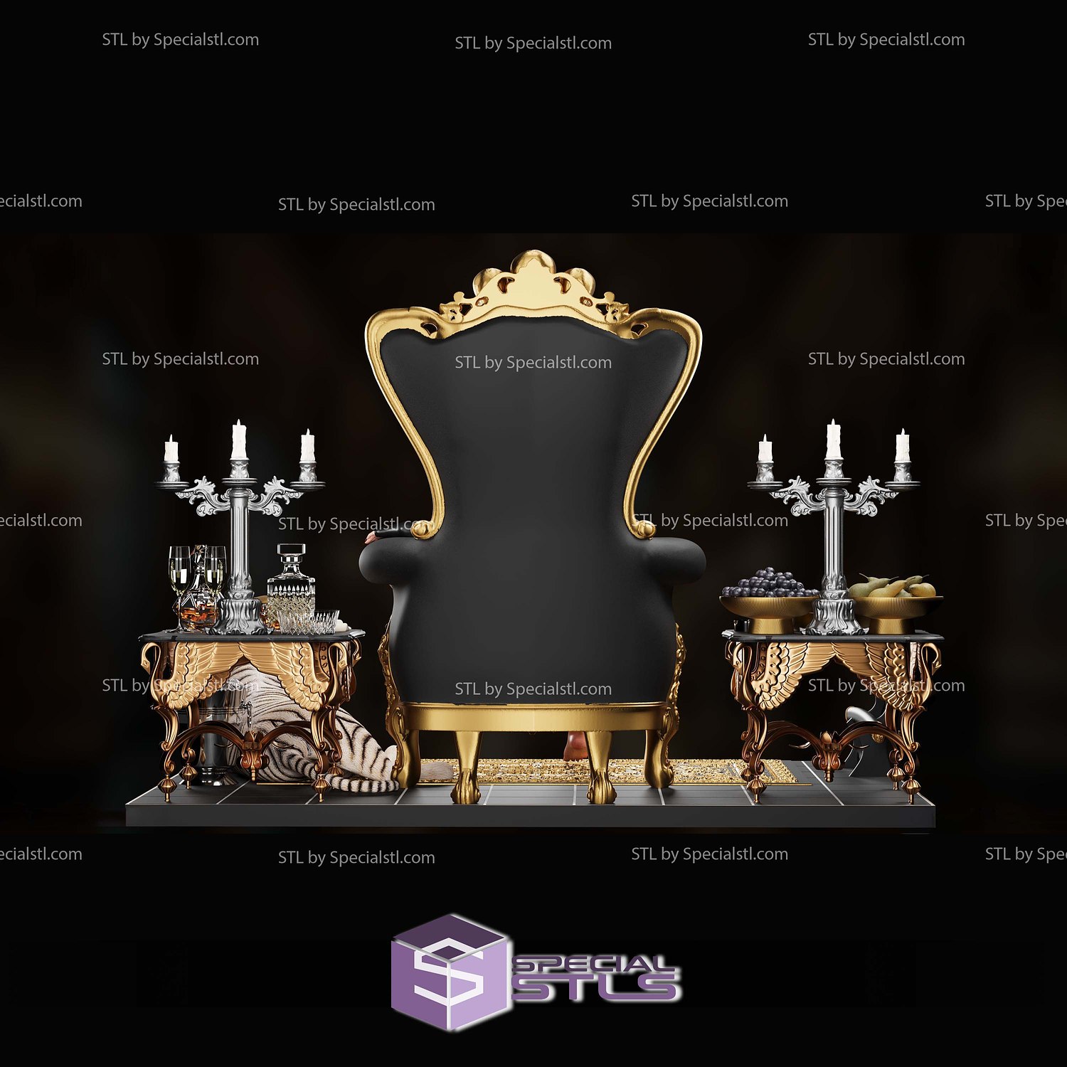 Blood Rayne on Throne STL Files 3D Model — view 4
