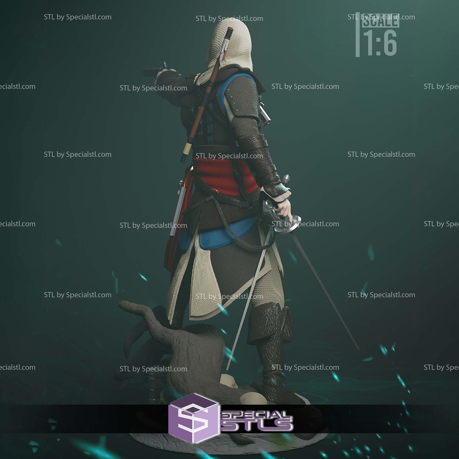 Edward Kenway Pointing Gun 3D Printer Files STL Model — view 6