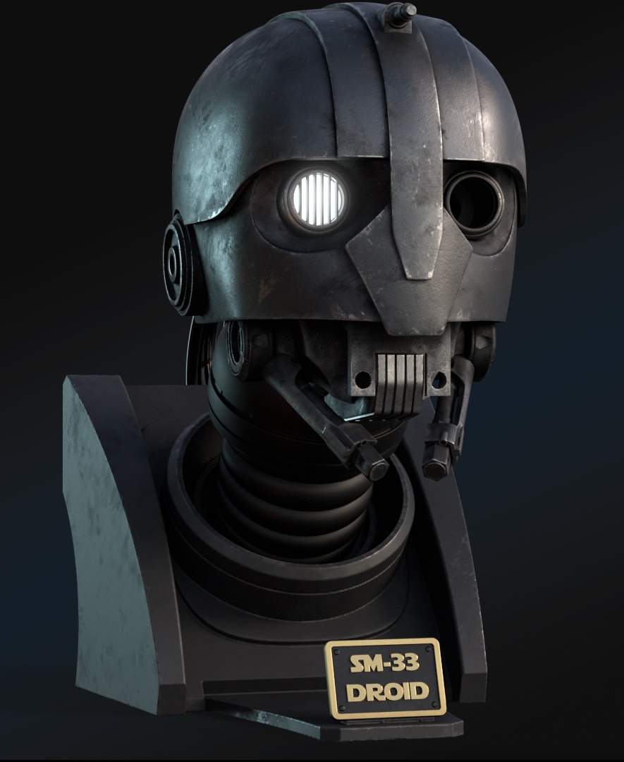 SM33 droid bust 3D STL Model