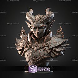 Mini Fantasy STL Collection Fire Sorceress Bust 3D Model