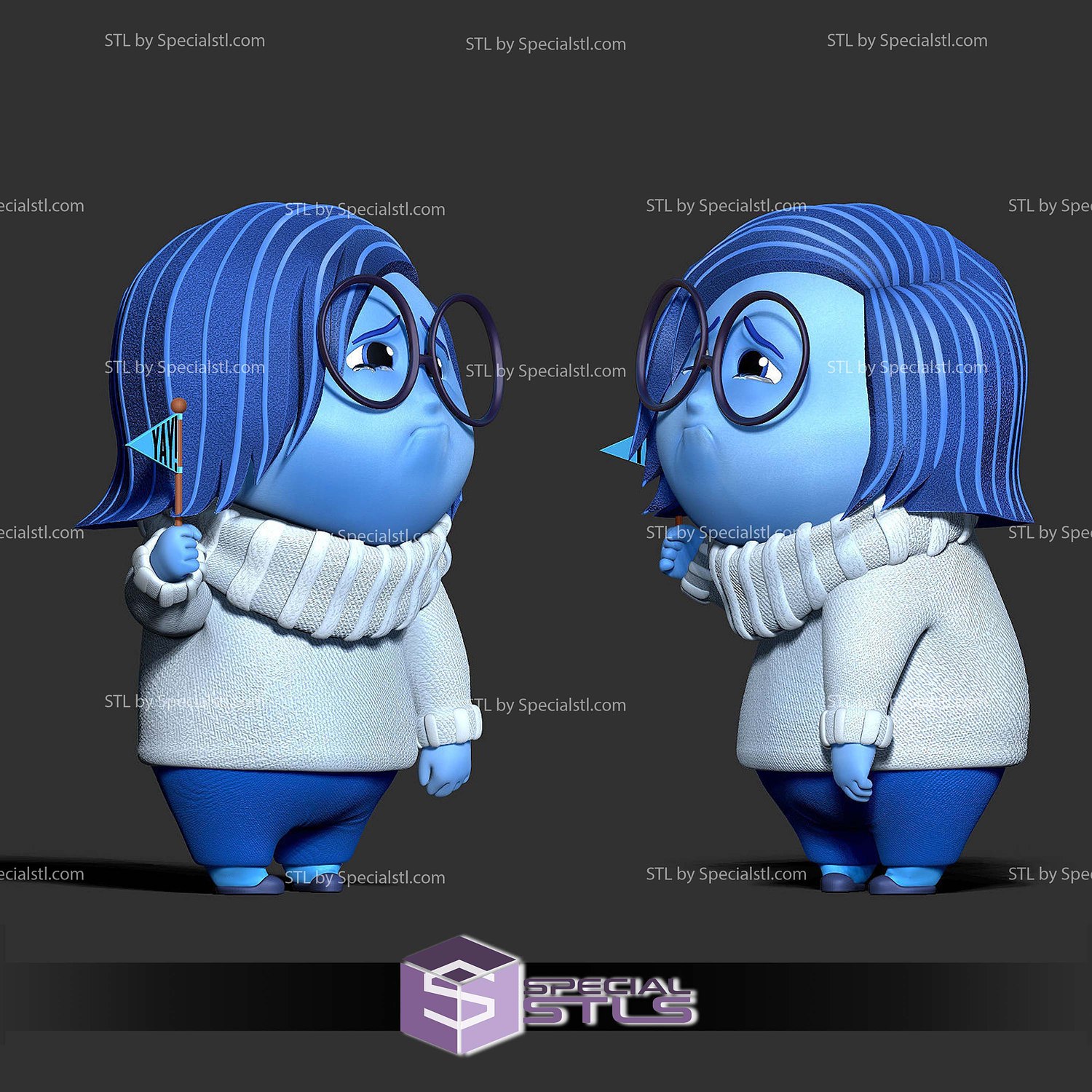 Sadness Inside Out 2 3D Print Files STL Model — view 2