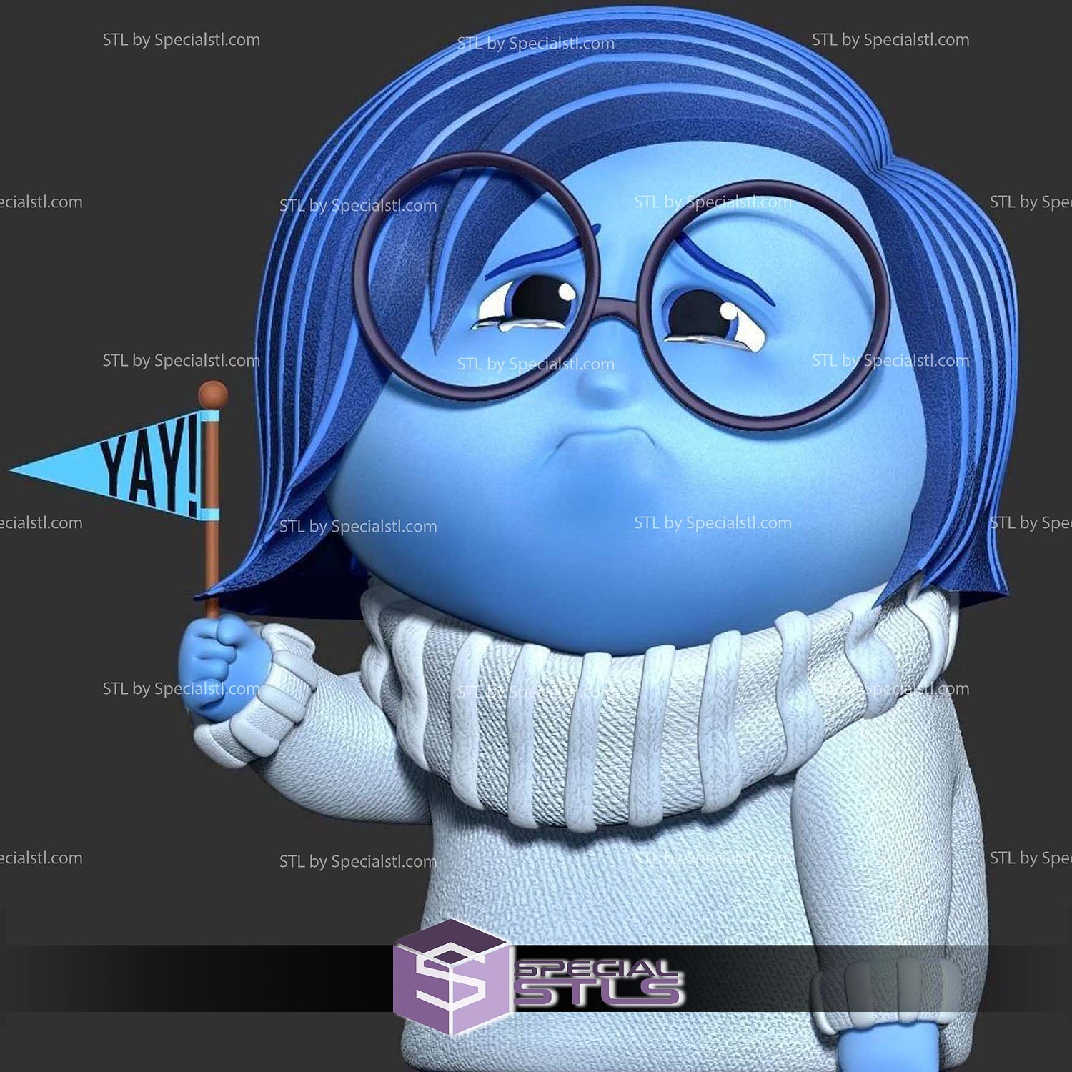 Sadness Inside Out 2 3D Print Files STL Model — view 3