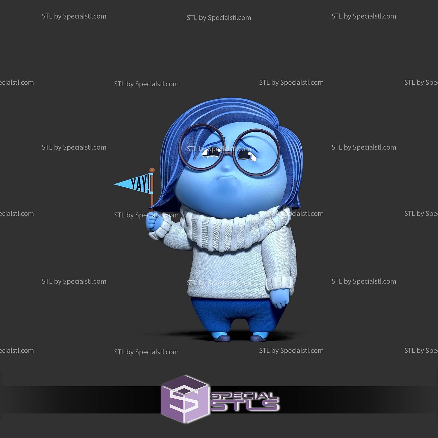 Sadness Inside Out 2 3D Print Files STL Model — view 5