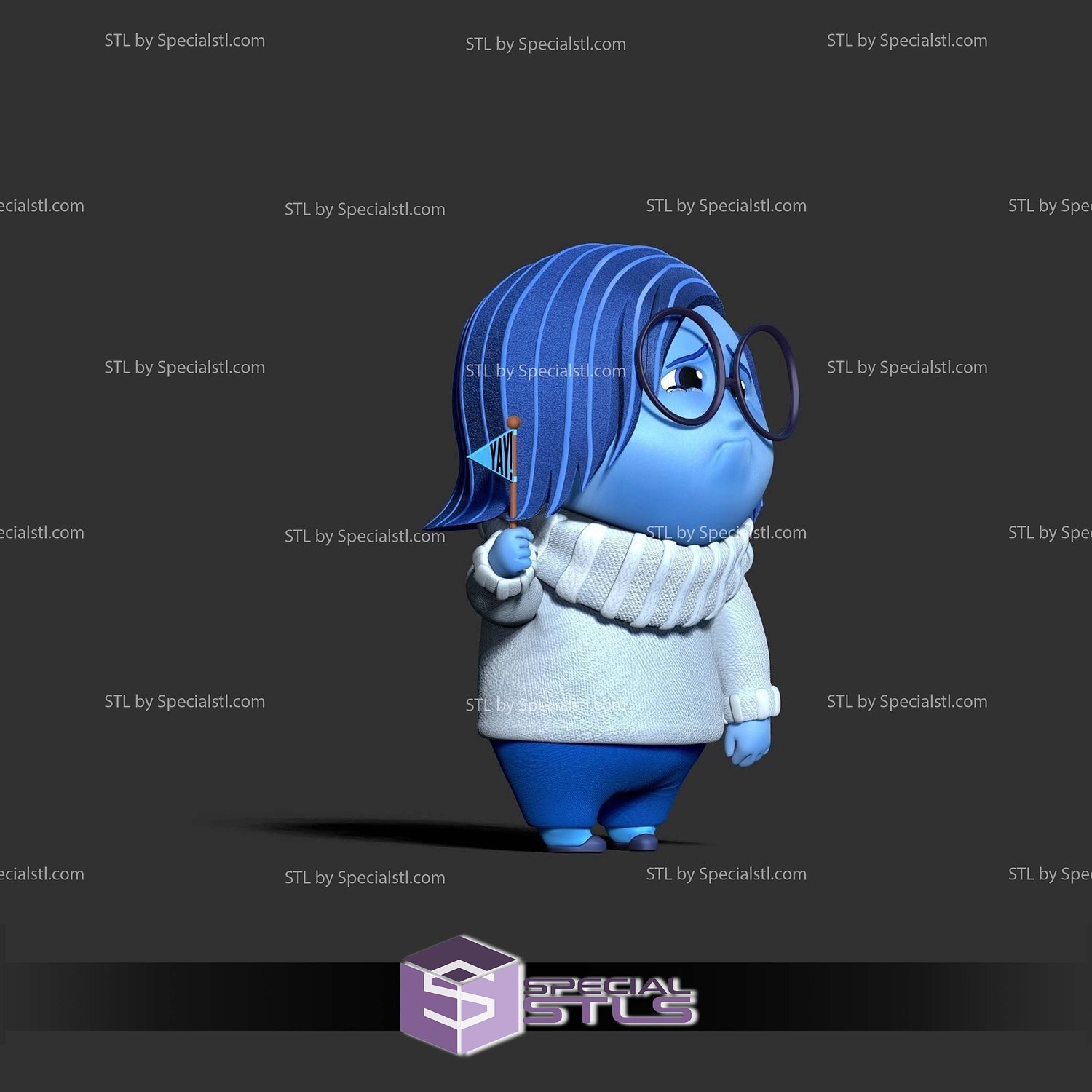Sadness Inside Out 2 3D Print Files STL Model — view 7
