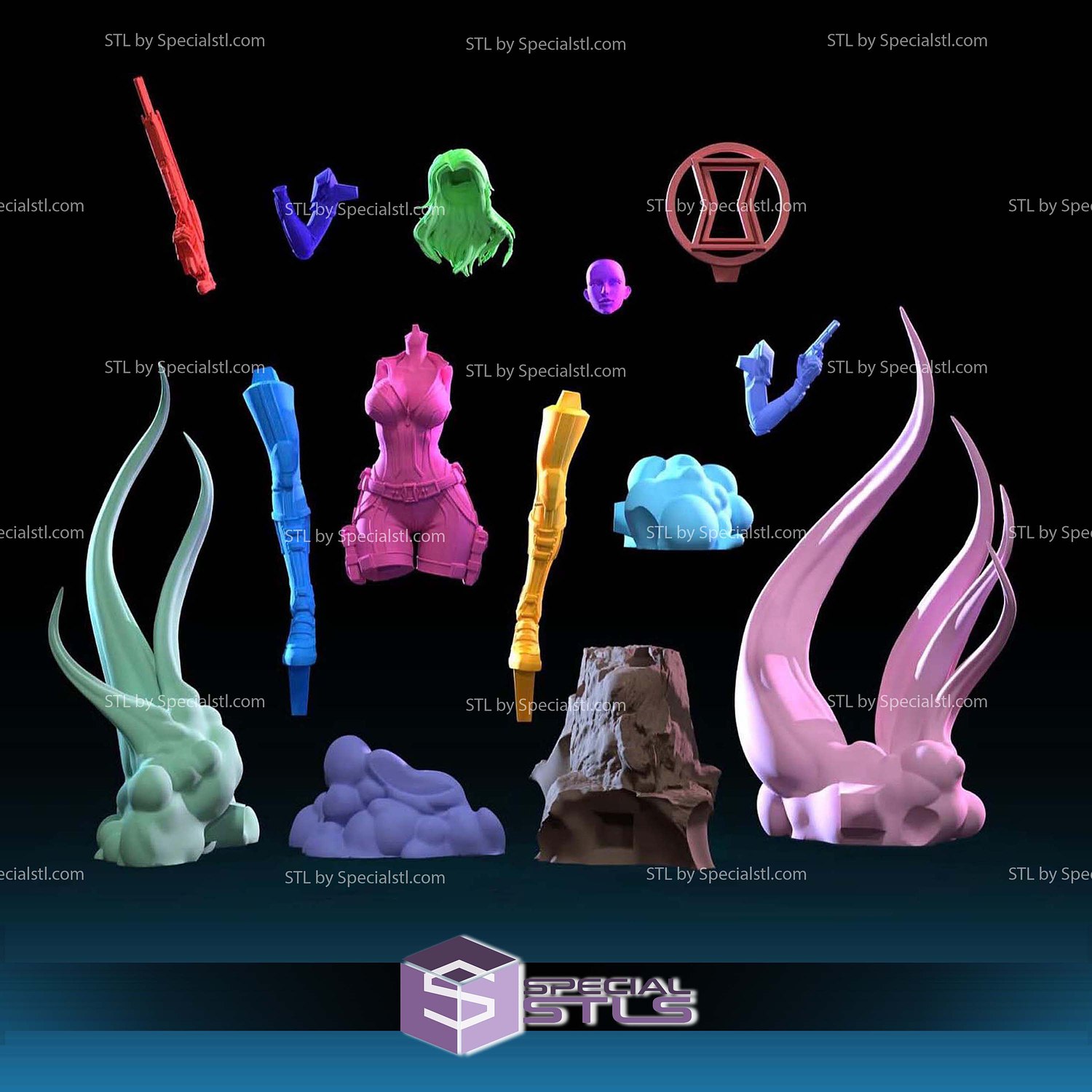 Black Widow Marvel Rival STL Files 3D Model — view 3