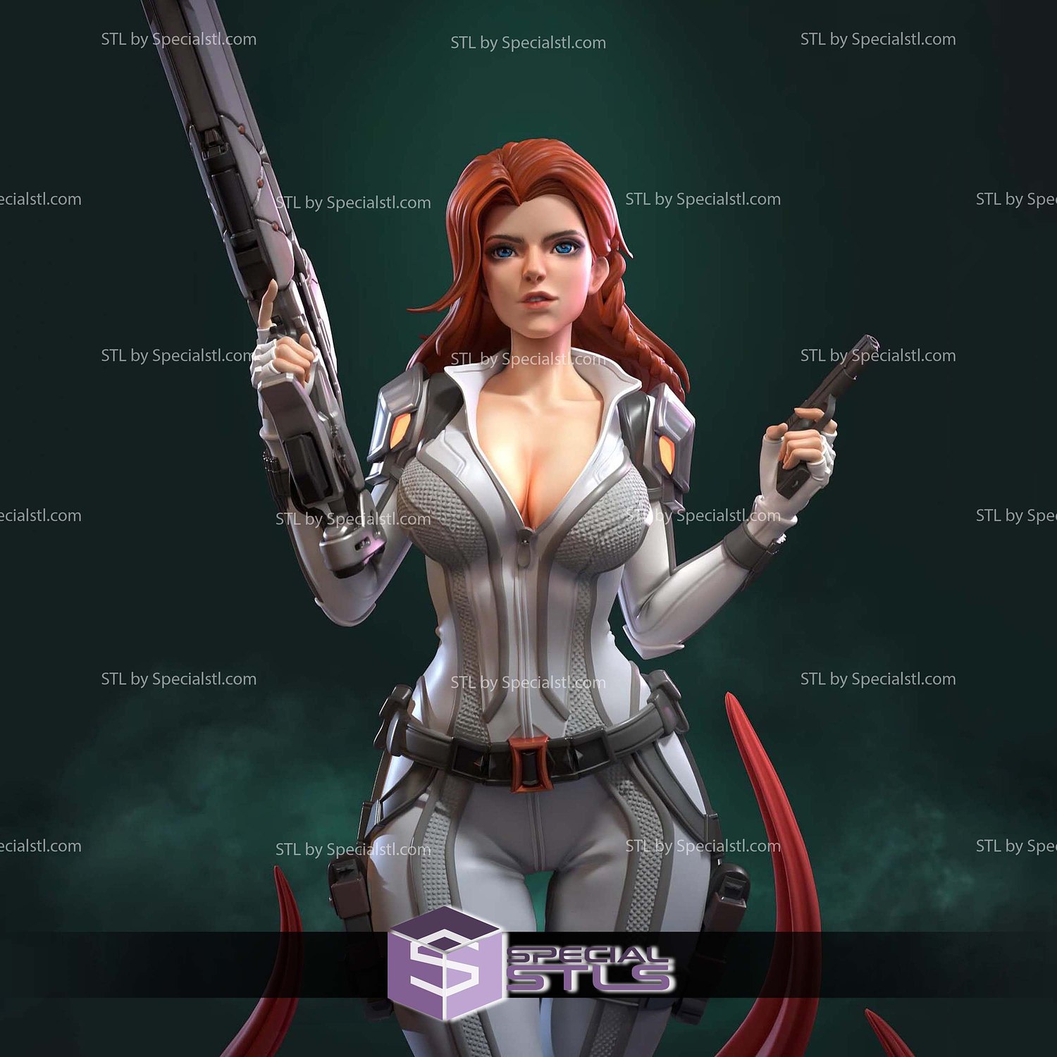 Black Widow Marvel Rival STL Files 3D Model — view 4