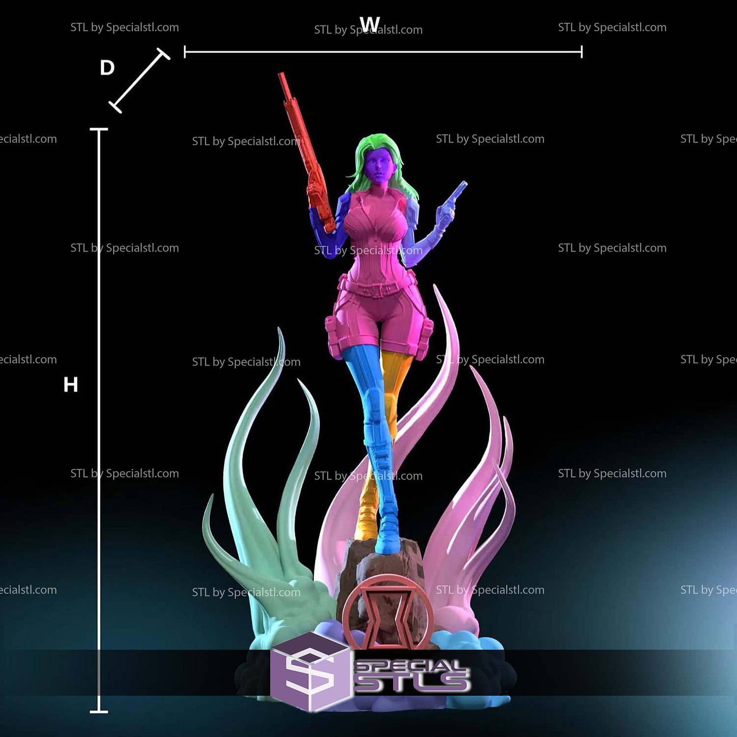 Black Widow Marvel Rival STL Files 3D Model — view 7