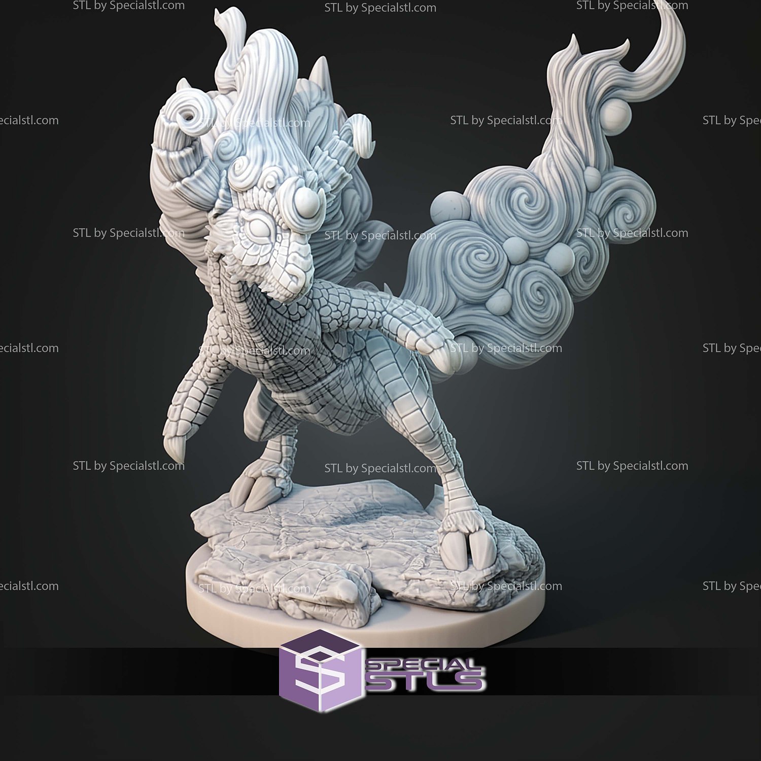 Kaiju Pokemon Ampharos Mega Ampharos STL Files 3D Model — view 2