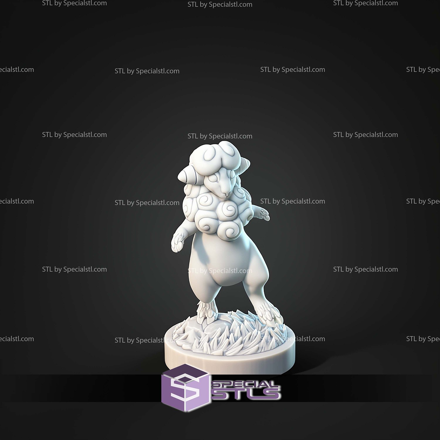 Kaiju Pokemon Ampharos Mega Ampharos STL Files 3D Model — view 3