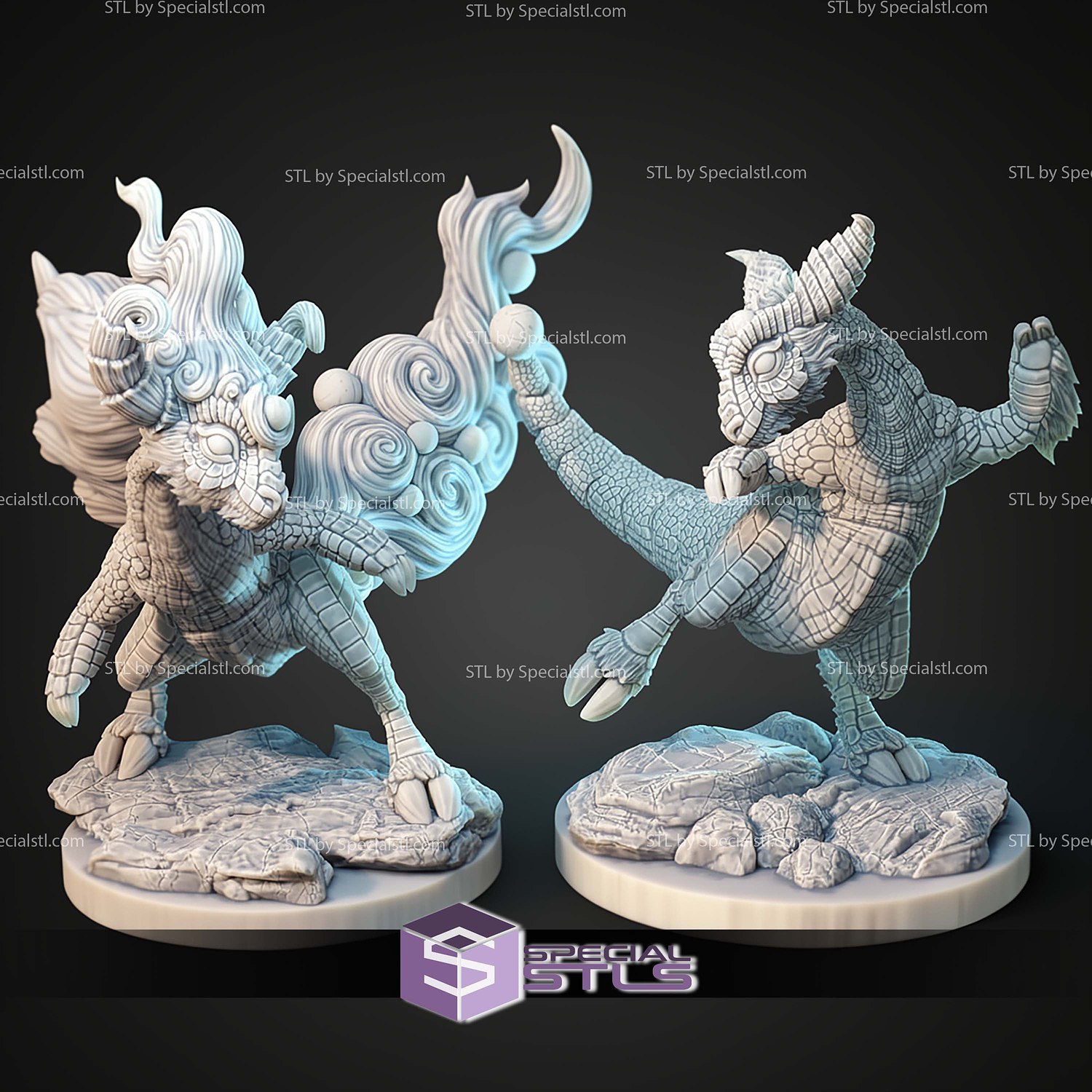 Kaiju Pokemon Ampharos Mega Ampharos STL Files 3D Model — view 4