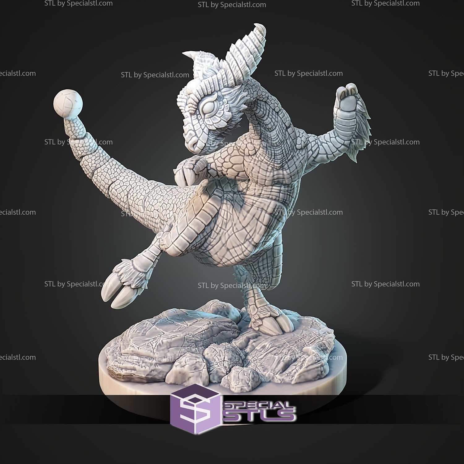 Kaiju Pokemon Ampharos Mega Ampharos STL Files 3D Model — view 5