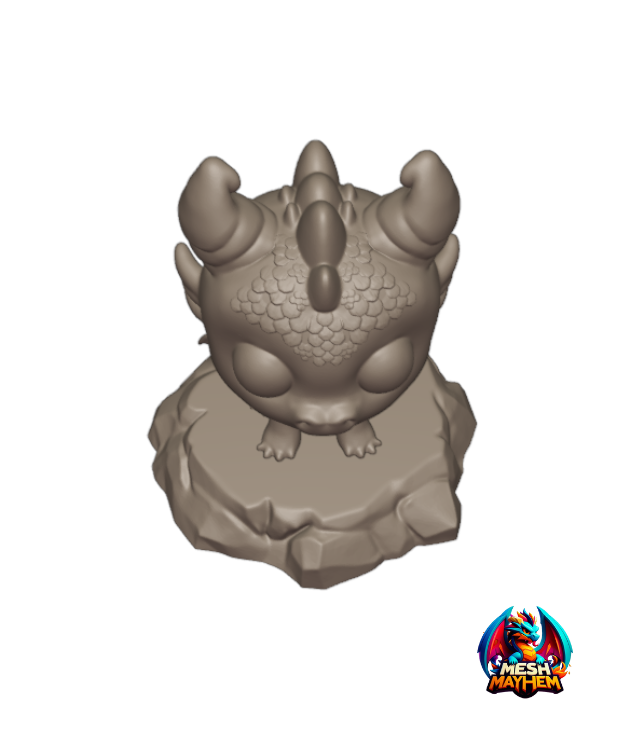 Cute Funko Dragon With Base 3D 3MF Model