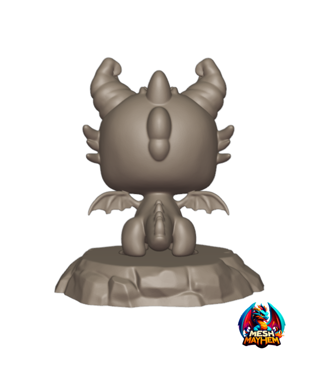 Cute Funko Dragon With Base 3D 3MF Model — view 3
