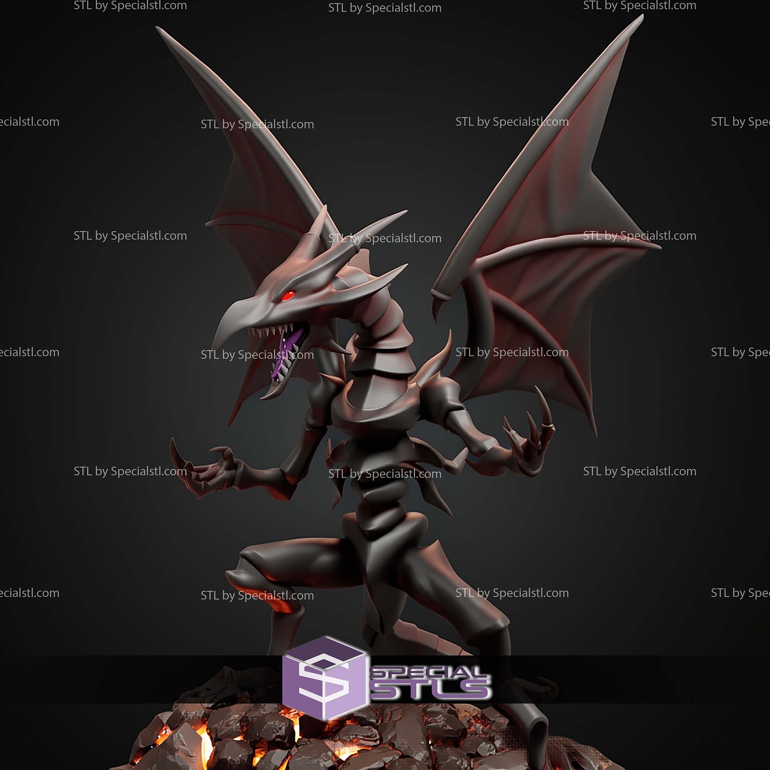 Red Eyes Black Dragon STL Files 3D Model — view 2